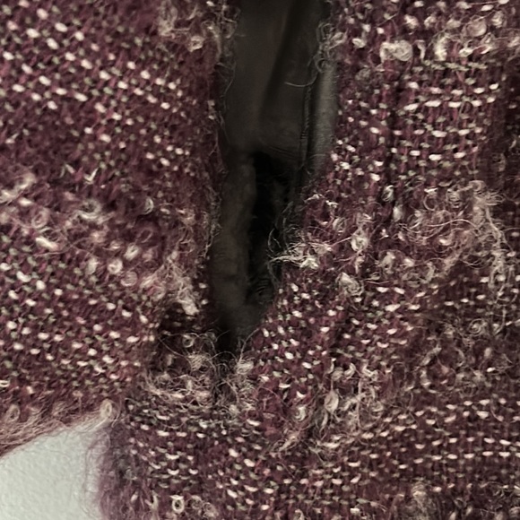 Nikos • Vintage 70s-80s Handwoven Art Knit Purple Sweater Blazer Jacket One Size - Picture 8 of 17